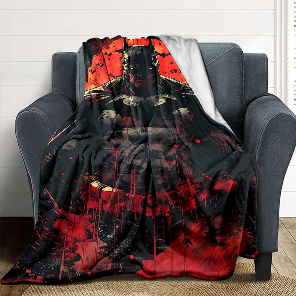 1pc Batman Blood Flannel Blanket Soft Warm Throw for Home, Office, Travel, All-Season Cozy Bedding GiftL1196
