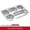 Stainless Steel 5-Compartment Dinner Plate with Lid