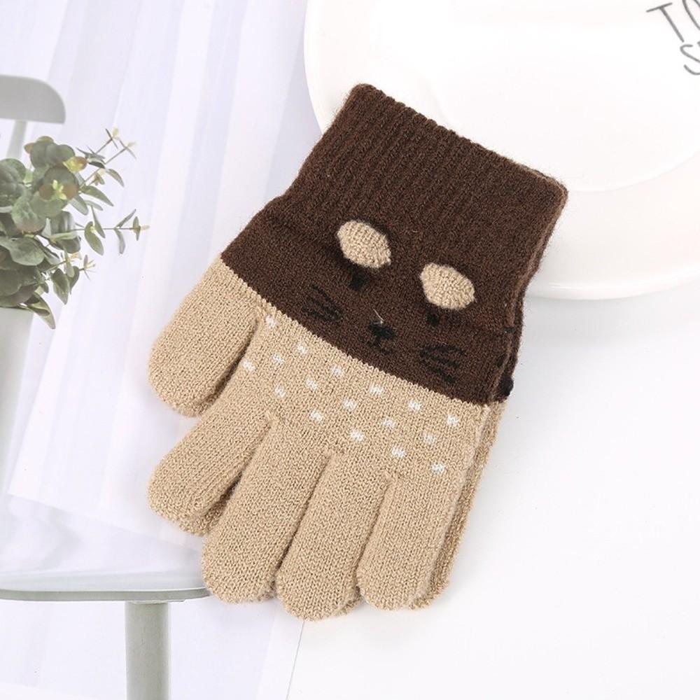 3- 10Years Old Fashion Warm Kids Winter Gloves Coldproof Candy Color Children Mittens Windproof Soft Knitted Gloves Toddler