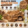 Resin Reptile Hide Cave Flat Base Reptile Shelter Sturdy Hideout Decor  Pet Enclosure
