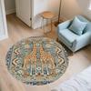 Vintage Pattern Animals,Round Area Rug,Carpet Rug for Living Room Bedroom Sofa Playroom Decor,Non-slip Floor Mat