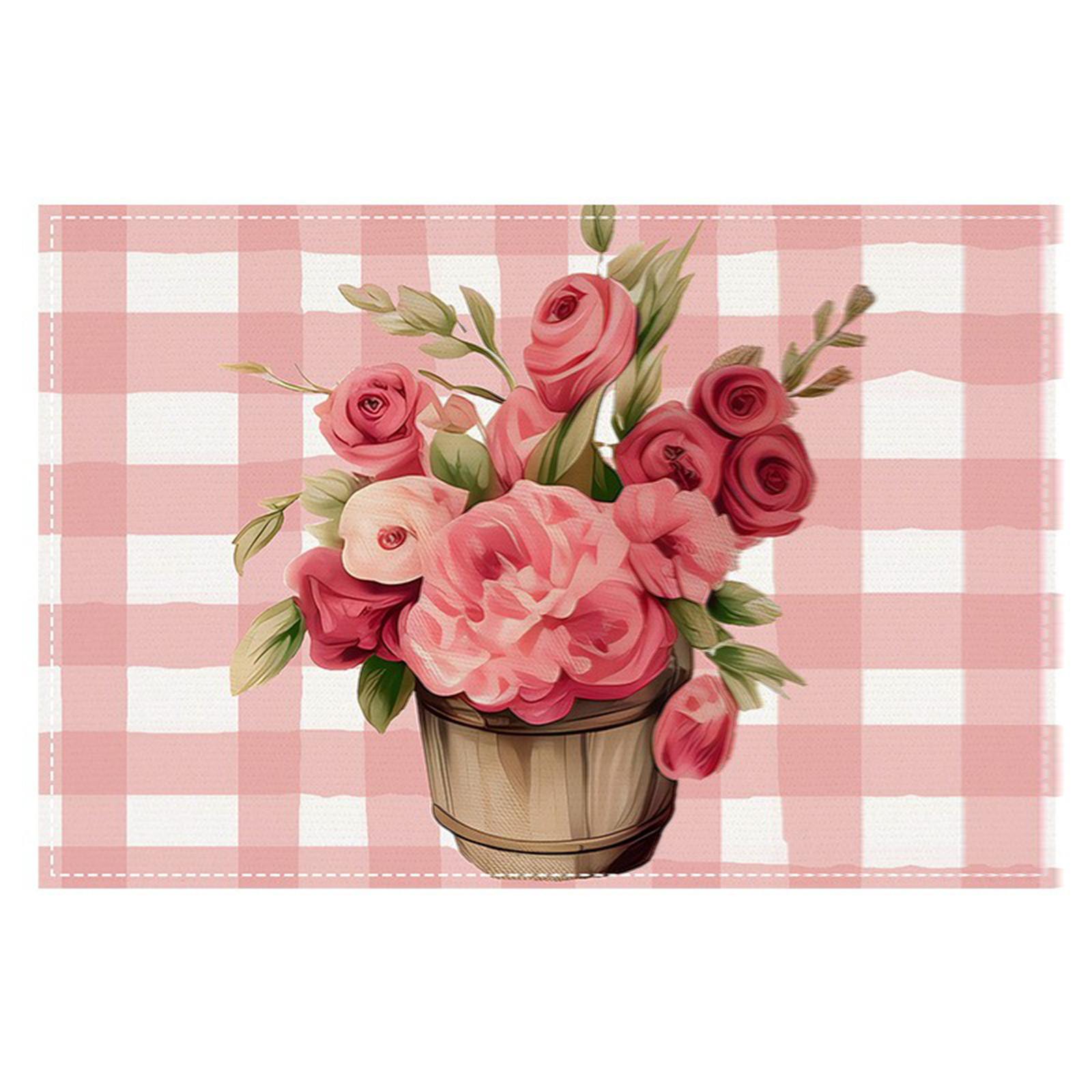 

Новый коврик для еды в машину на День святого Валентина, праздничный праздничный стол, изоляционный коврик, льняной печатный коврик для стола, коврик для чашки, 1 шт.