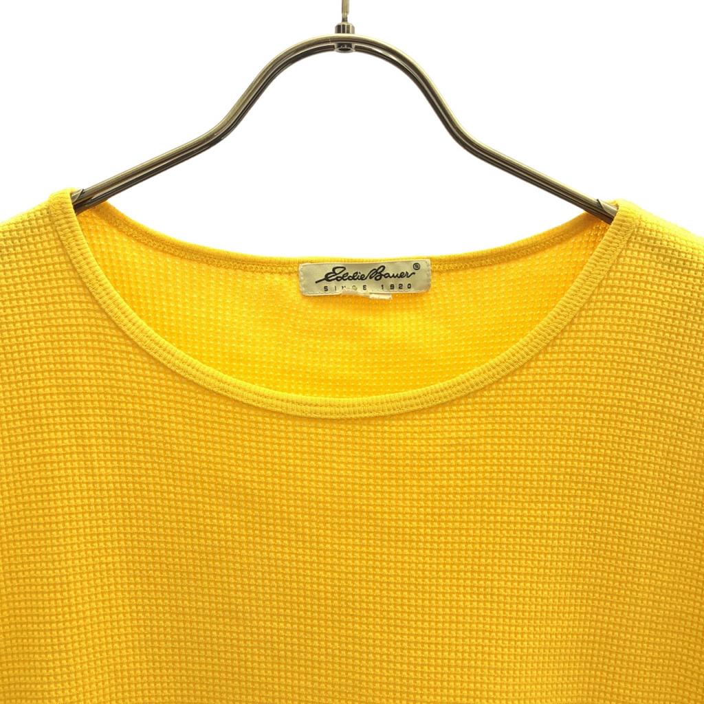 EDDIE BAUER Short Sleeve Waffle T-shirt Yellow Cut and Sewn Outdoor Women Used