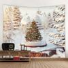 Merry Christmas Christmas Tree Decoration Fireplace Print Pattern Tapestry Home Living Room Bedroom Decoration Hanging Tapestry