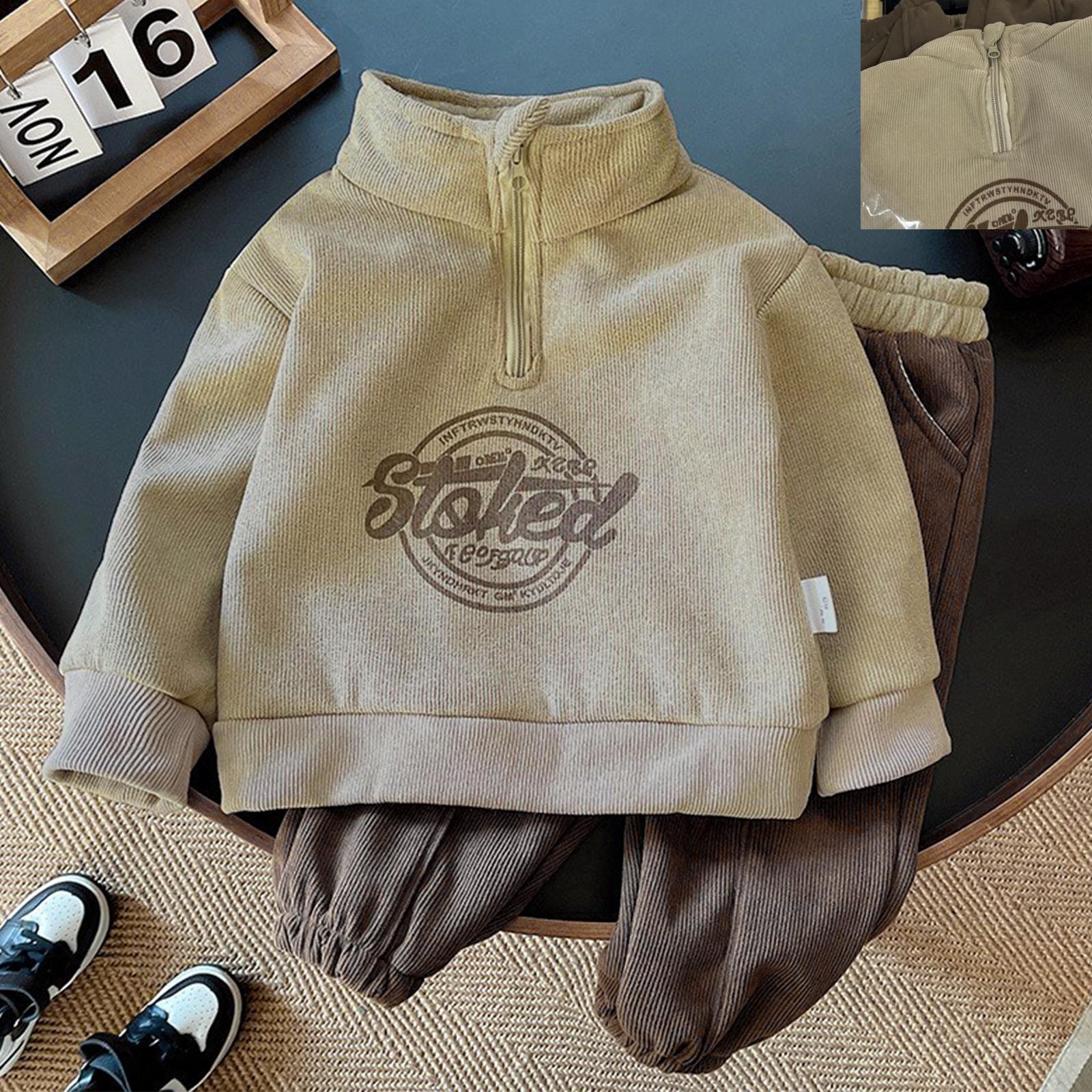 

Детский костюм из двух частей с принтом, короткий рукав, застежка на пуговицы, широкие брюки, комплект пижамы, домашний повседневный костюм 80 бежевый