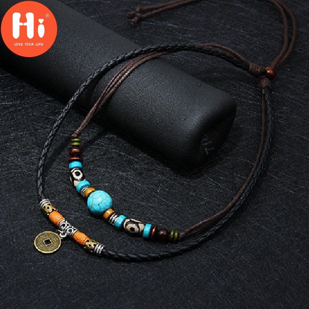 

Привет ОЖЕРЕЛЬЕ Замечательное колье-чокер с бусинами и монетами, многослойные ювелирные изделия, мужской бирюзовый кулон, женский подарок