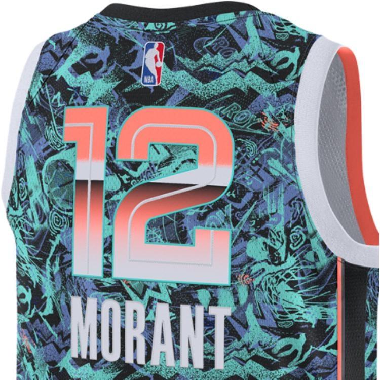 Nike Canotta da Basket Retro NBA Grigia Memphis Grizzlies Morant N.. 12 Uomo Verde DD3771-450