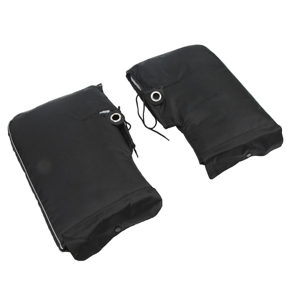 1Pair Motorcycle Handlebar Gloves Windproof Mittens Winter Warm Rider Handle Covers Black Big Mouth