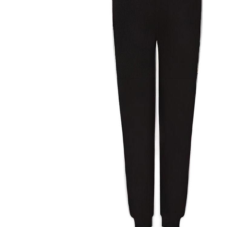 Emporio Armani FW22 Logo Print Color Block Sports Pants Women Bottoms Black 6LTP57-TJCZZ-1200