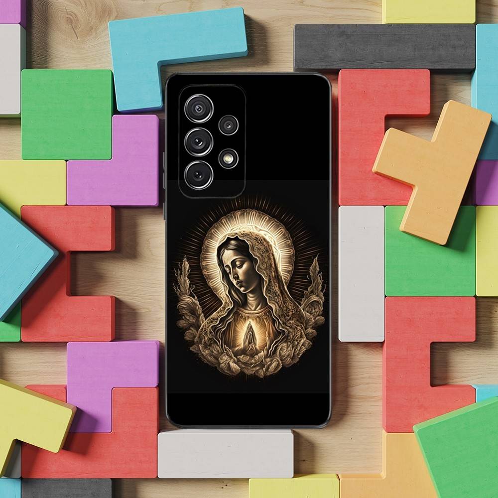 Virgin De Guadalupe For Samsung S9,S10,S20,S10,S21,S25,S24,S23,Ultra,FE,Plus,Lite,Soft Silicone Black Case