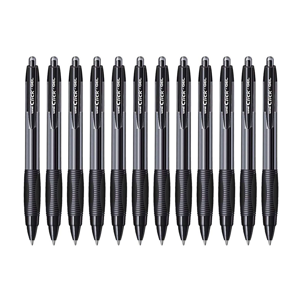 Uni-ball Click Gel XSGR7 0.7mm Retractable Gel Pen Black Ink Pack of 1 x 12pens for Smooth Writing