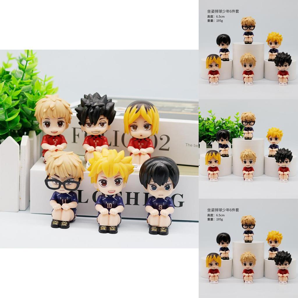 Adorable Q Version Volleyball Boy Figurines Set Of Six Pvc Collectible Anime Characters