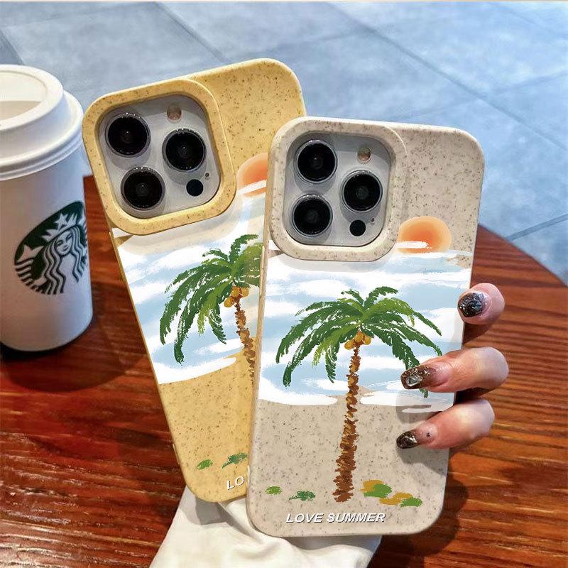 Kokospalmen-Ölgemälde iPhone 17 Hülle für Apple 16 Pro, 14 Pro Max, 13, Grenzüberschreitend 15 Weichschale