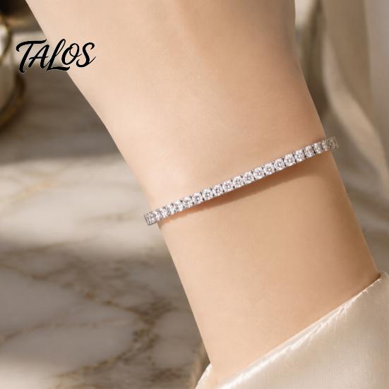 Shiny Faux Crystal Bracelet for Women, Silver/Golden Rhinestone Bangle Bracelet, Sparkling Skin Friendly Alloy Plated Cubic Zirconia with Secure Clasp