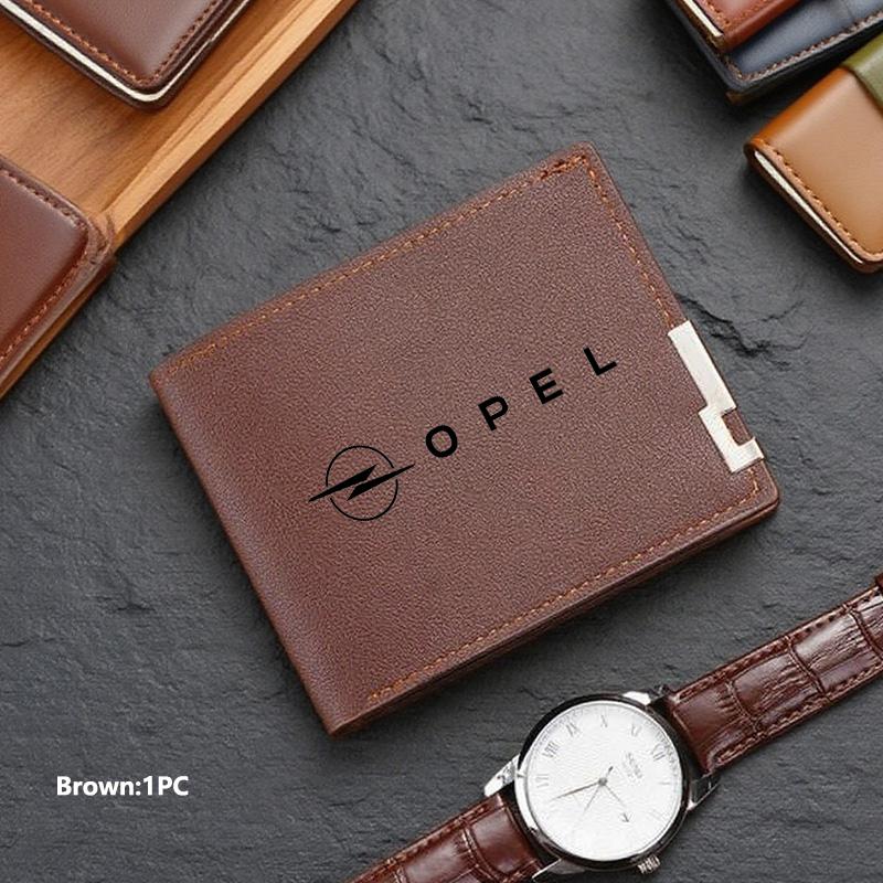 New Fashion Business Wallet Leather Car Logo Card Holder Men Coin Purse For Opel ADAM ASTRA J K CORSA E INSIGNIA MOKKA VIVA