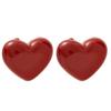 Retro Red Heart Flower Geometric Silver Earrings: Elegant Autumn & Winter Accessories for Women