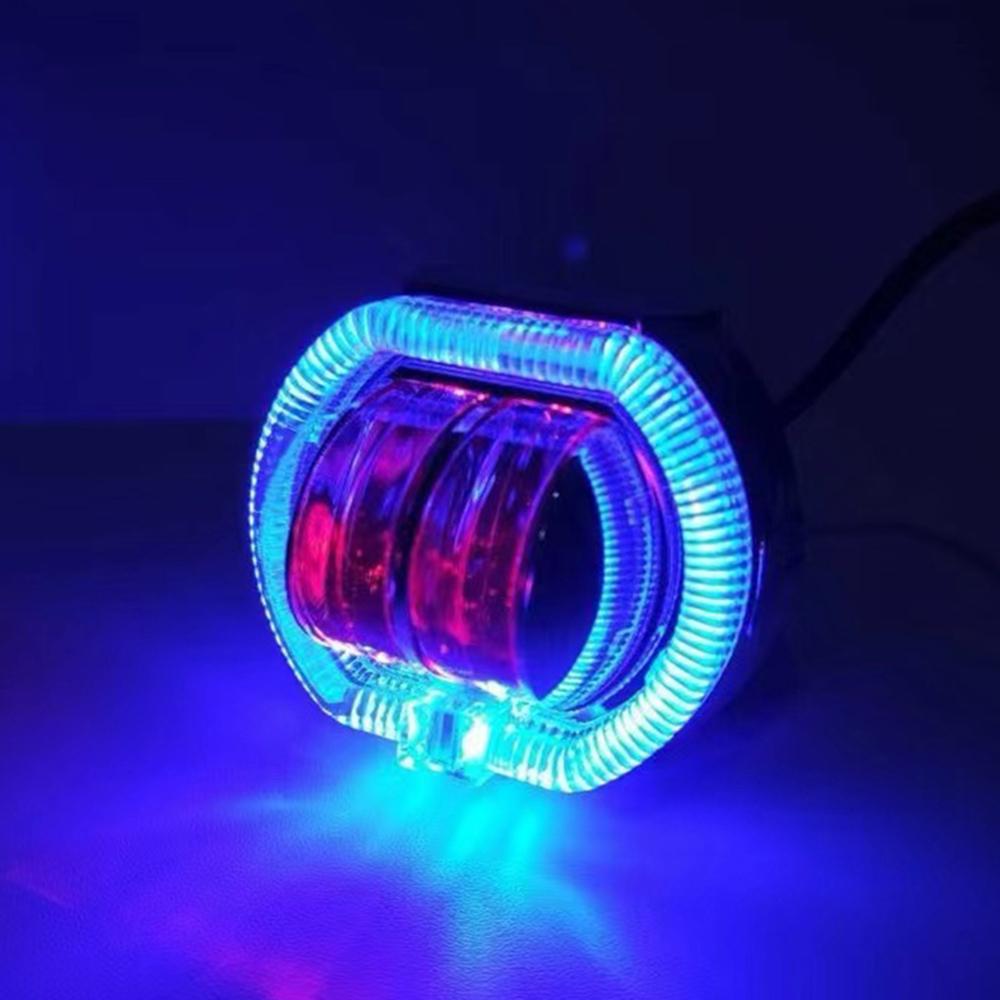 Motorcycle Modified LED Headlight Dual Aperture Motorbike Spotlight B