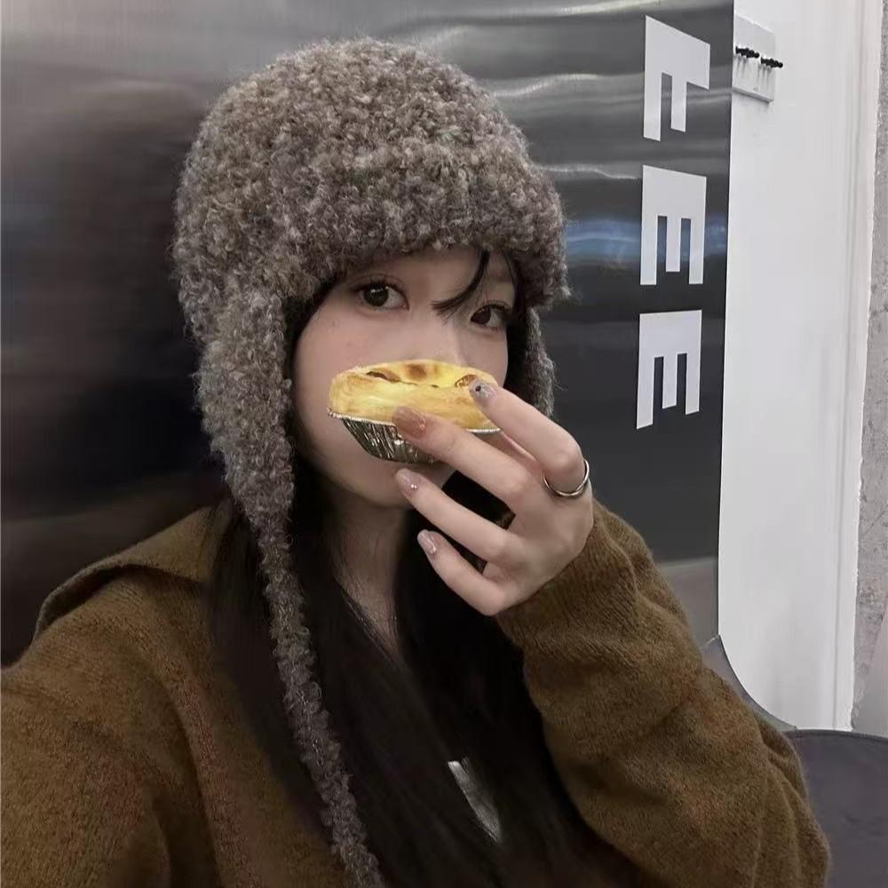 Winter Hat for Women Cute Little Lei Feng Hat with Face  Ear Protection Woolen Hat Warm Knitted Hat Korean Version  Versatile Cold Hat  Trendy