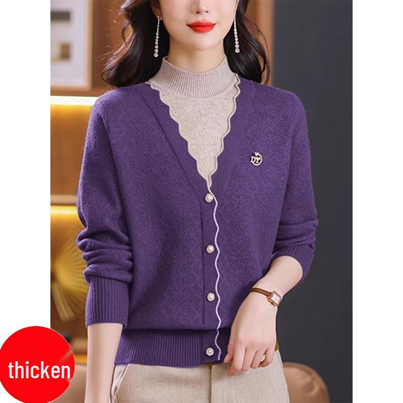 Women's High Neck Layered Knit Sweater – 2025 Autumn/Winter Fashion
