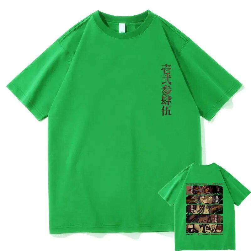 Japanese Anime Demon Slayer Print T-shirt Kokushibo Douma Akaza Hantengu Gyokko Graphic T Shirts Unisex Women Manga Oversized Tees