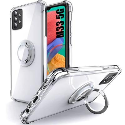 Case - BOOLING - Samsung Galaxy M33 5G - Transparent - Rotating Stand - Shock Absorption
