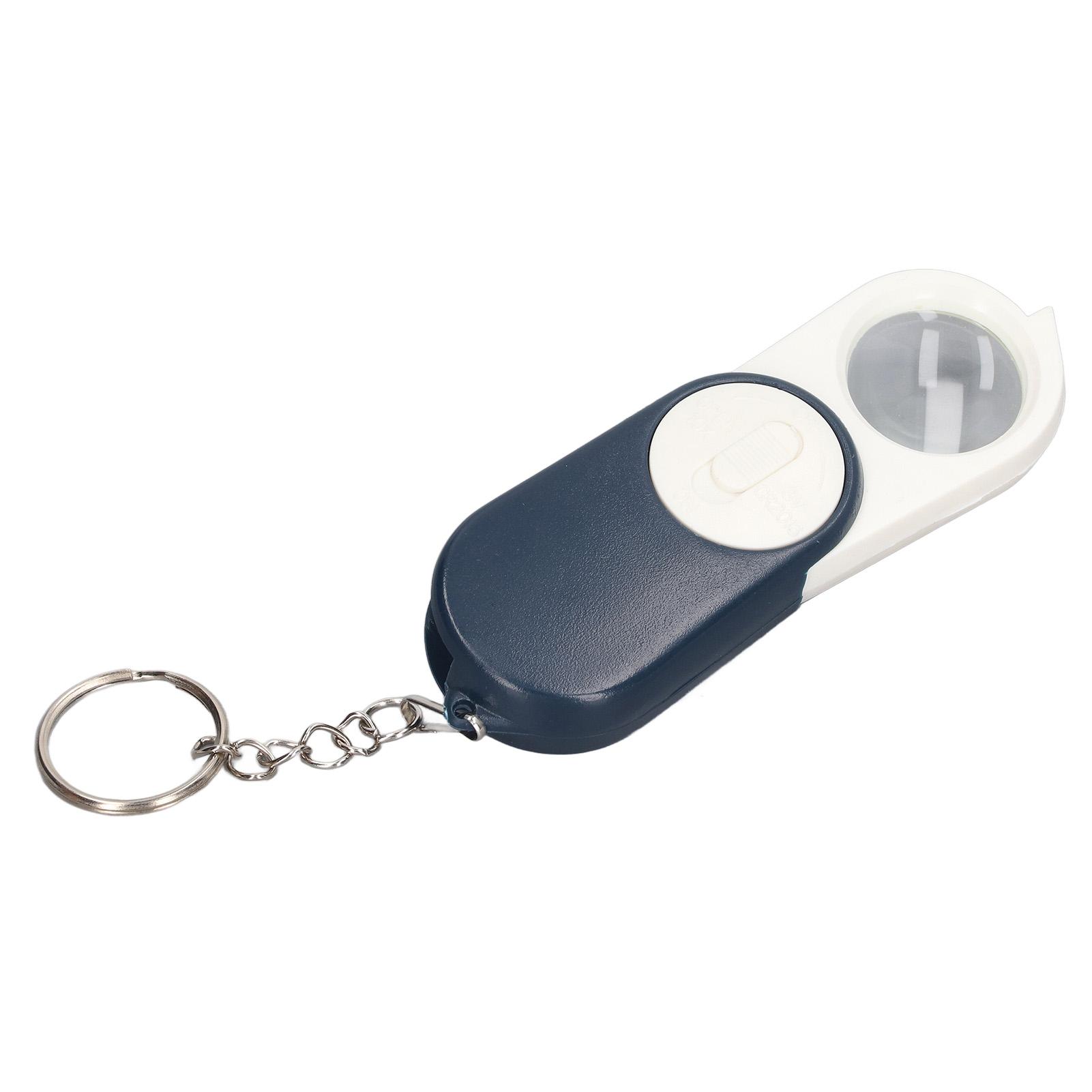 

10X Magnifying Glass Double Layer Lenses Folding Handheld Mini Magnifier Keyring with LED Light Mini Magnifying Glass