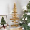 Wooden Christmas Tree with Stand Brown 90 cm Solid Pine Wood