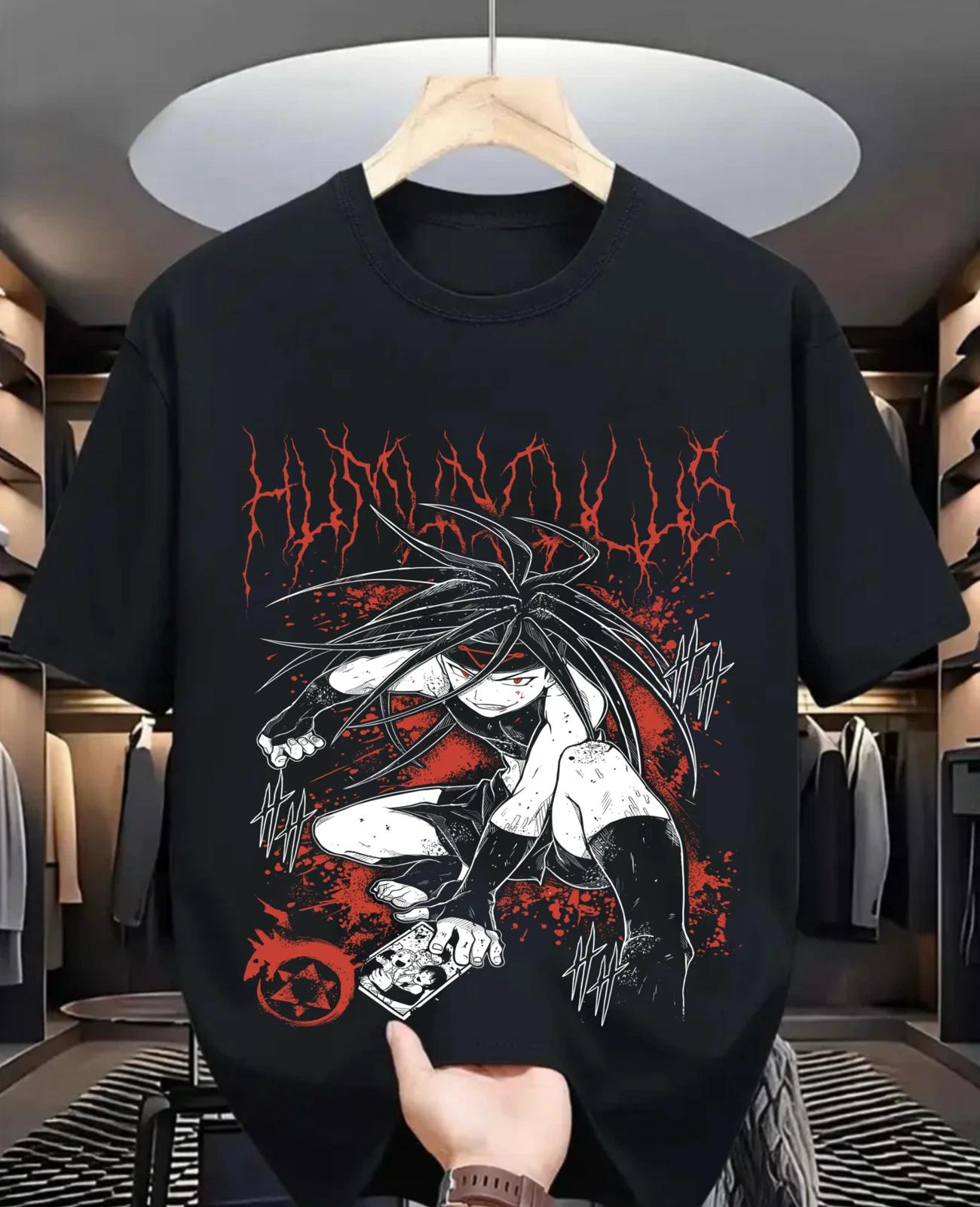 Футболка Зависть Стальной алхимик Альфонс Элрик Эдвард Элрик Аниме Черная футболка M