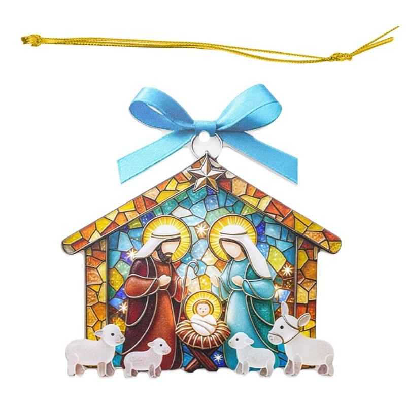 

Premium Acrylic Lords Nativity Scene Hanging Car Ornament for Vehicle Interior Decoration Easy Installation Multipurpose