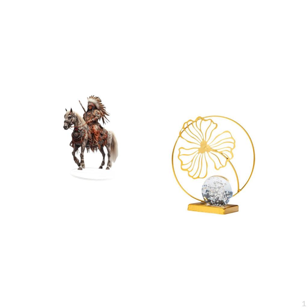 Home Knight Desk Sign Acrylic Ornament Leaf Statue Sculpture Figurine Modern Aesthetic