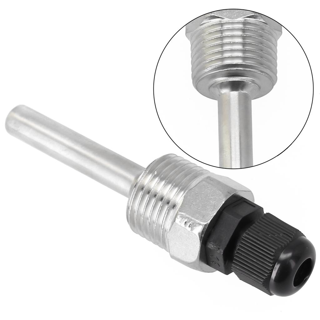 1pc 30-200mm Thermowell Stainless Steel G1/2 Thread Replacement For Temperature Sensor HVAC Systems Parts