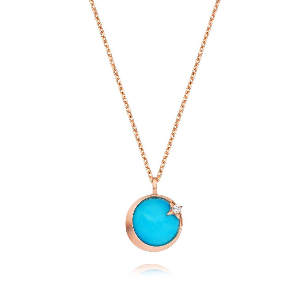 [Stonehenge]] Silver Cubic Turquoise Necklace Sc24C28P