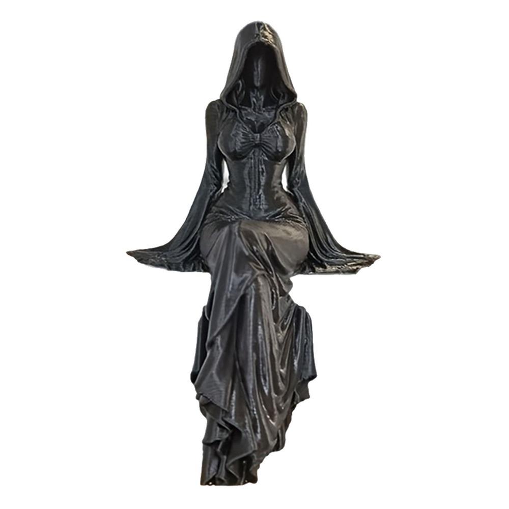 3D Printed Sitting Pose Lady Sculpture Handmade Female Tabletop Ornament Bookshelf Decor