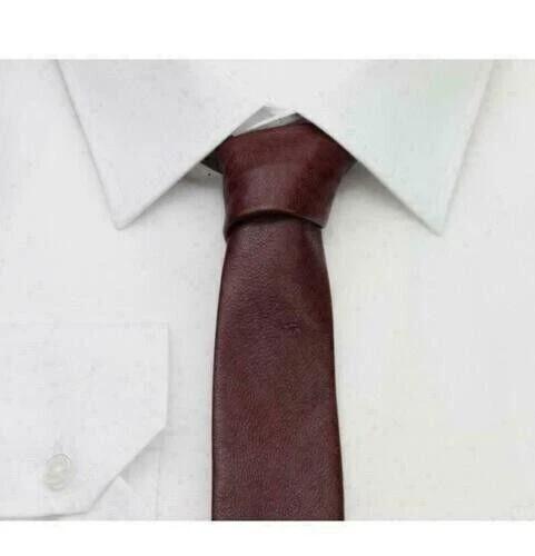 Brown Shirt Ties  Men's Premium Festive Real Soft Light Weight Neck Tie Leather