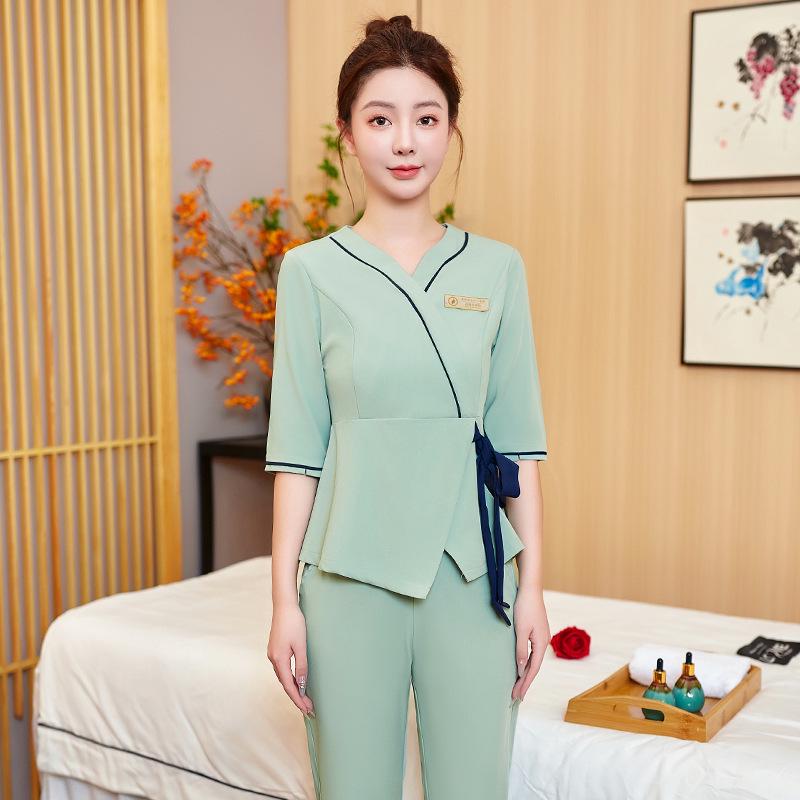 Women's High-End Beauty Spa Technician Pants Set for Head Therapists and Postpartum Recovery.