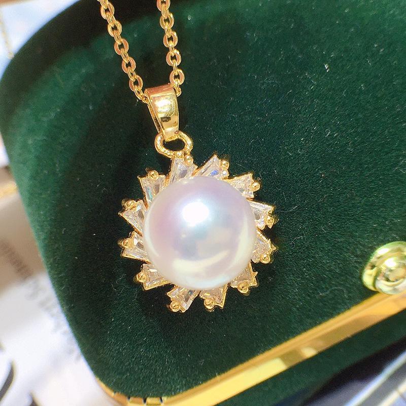 Korean Freshwater Pearl Pendant for Women: 9-10mm, Unique Design, Simple, Elegant, Versatile.