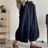 Women's Summer Cropped Pants Elastic Waist Straight Wide Leg Trousers Lantern Pants
