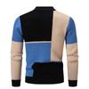 Winter Men's Half High Collar Contrasting Pullover Sweater Knit Casual Top