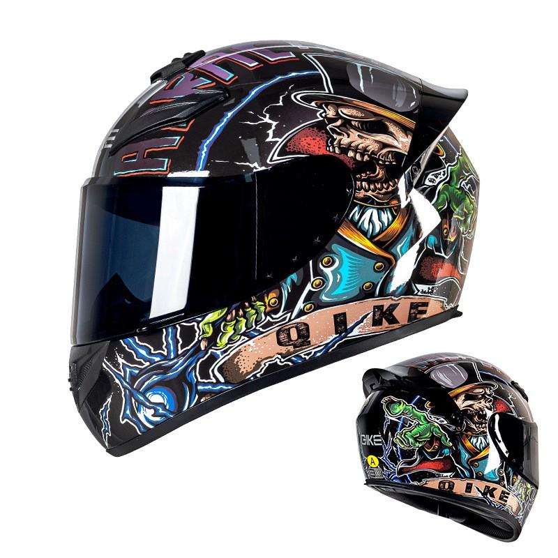Full Face Motorcycle Helmet Adults ABS Material 3C Certified All Season Universal Fit With Visor