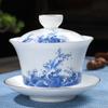 180 ml hvit porselen håndmalt gull te-terrin leire Gaiwan for tebolle Shen Puer-suppe med lokk Gai Wan Gaiwan og kopper