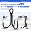 Three-Claw Barbed High Carbon Steel Fishing Hook - Black Nickel Finish