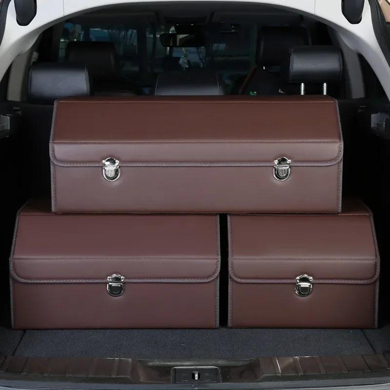 Car Cargo Organizer Trunk Storage Organizer Car Waterproof Leather Container Folding Cargo Storage Box For SUV Sedan Amagi