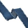Denim Blue Ribbon Handmade Fringe Frayed Fabric for Wedding Invitations Bridal Bouquets Gifts Wrapping and Bow Handmade Material
