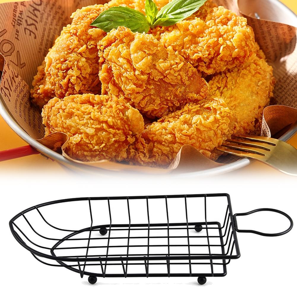 Innovative Boat Shaped Design on This Premium Stainless Steel Fry Basket Offers Unique Style While Being Functional