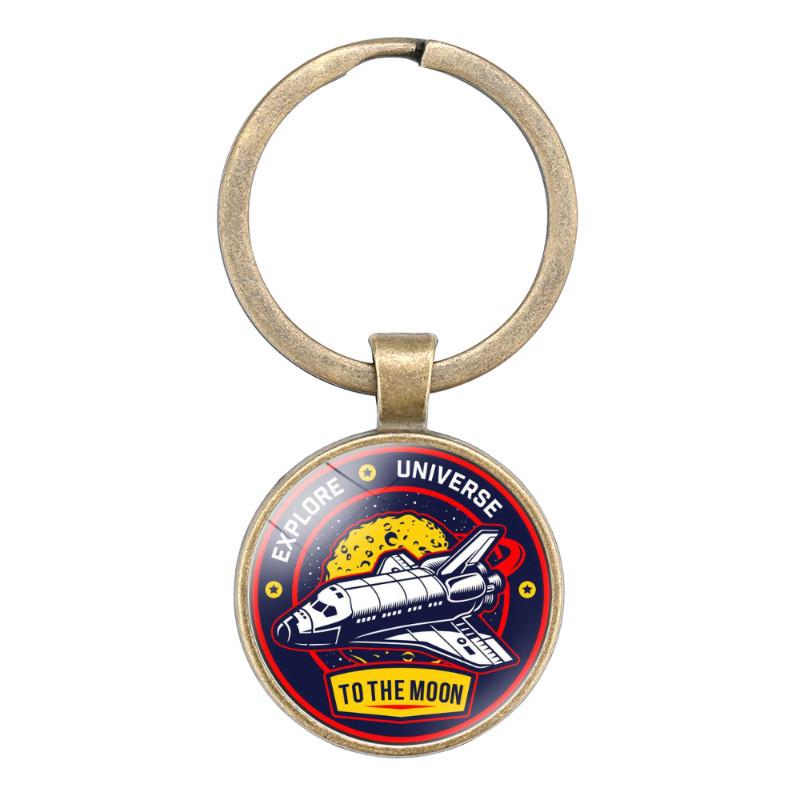 Nasa Logo Enkelzijdige Edelsteen Sleutelhanger Cartoonstijl Gemengd Materiaal Sleutelhanger