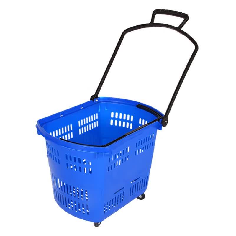 Wenstain 45L Foldable Rolling Shopping Basket