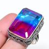 Bague en Argent Sterling 925 avec Tourmaline Bicolore Naturelle Taille 8.5 AR-16942