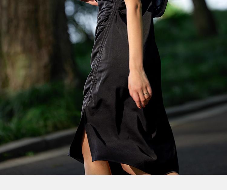 French Style Spliced Waist Cinching Short-Sleeved Dress
