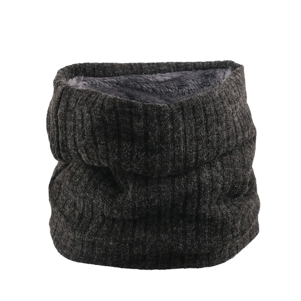 Thick Knitted Collar Scarf Circle Loop Scarves Winter Neck Gaiter Neck Warmer Fleece Lined Scarf