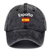 Vintage gewaschene Baseballkappe mit Espana und spanisch thematischen Aufdrucken Verstellbarer Hut Mehrfarbiges Used-Design Handge